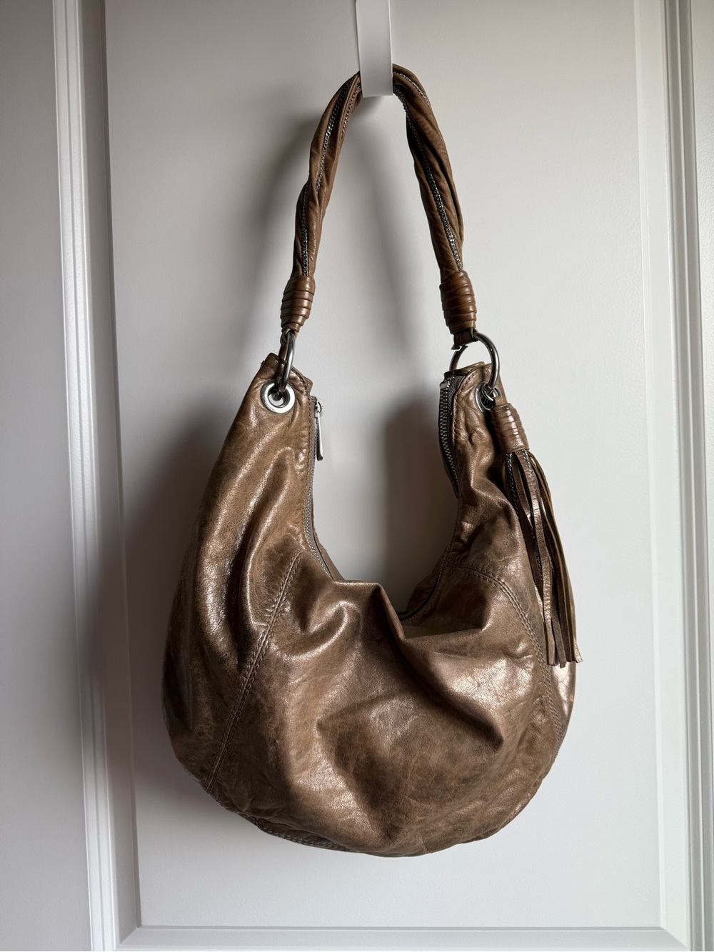 Michael Kors hobo metallic satchel purse project bag